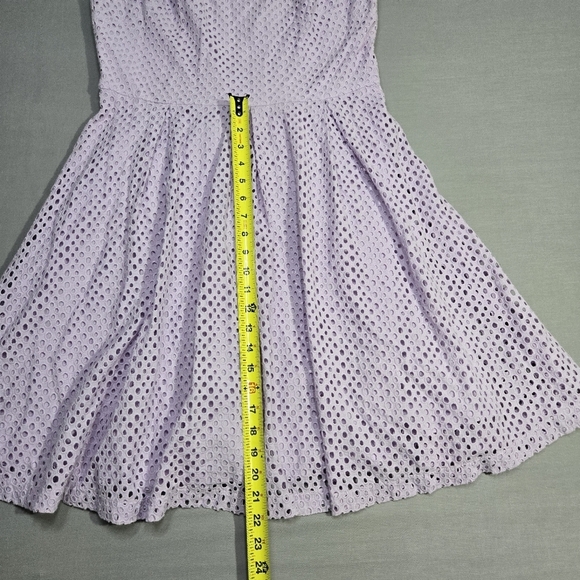 Betsey Johnson Lavender Eyelit Dress Size‎ 12, Cut out Summer Dress - Picture 9 of 14